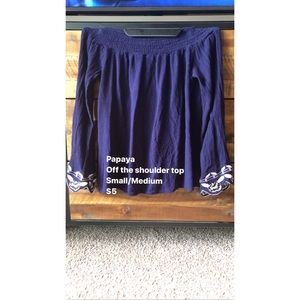 Papaya off the shoulder top